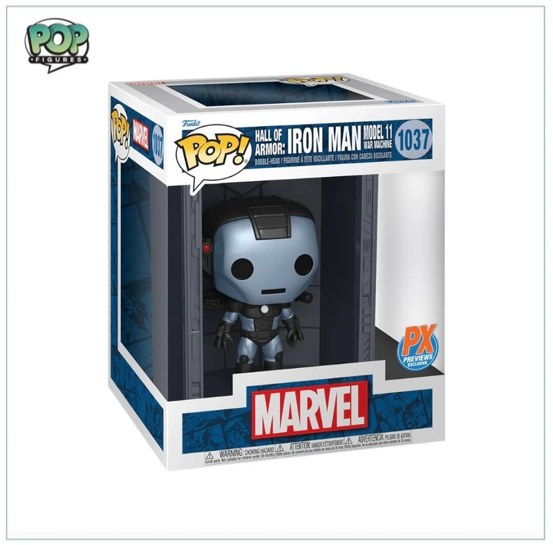 Hall Of Armor: Iron Man Model 11 War Machine (Metallic) #1037 Deluxe Funko Pop! - Marvel - PX Previews Exclusive