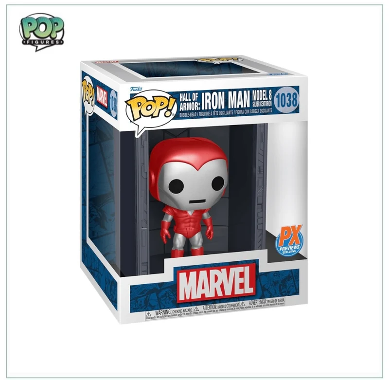 Hall Of Armor: Iron Man Model 8 Silver Centurion (Metallic) #1038 Deluxe Funko Pop! - Marvel - PX Previews Exclusive