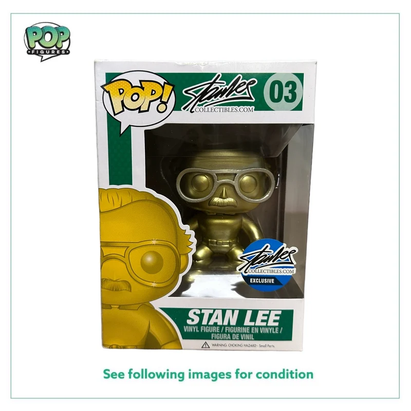 Stan Lee #03 (Superhero Gold) Funko Pop! - Stanleecollectibles.com Exclusive - Condition 7.5/10