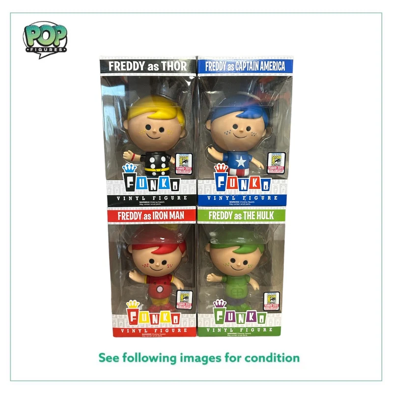 Freddy Funko Avengers Retro Vinyl Figure Set! - SDCC 2015 Exclusive LE144 Pcs Each! - Condition Varied