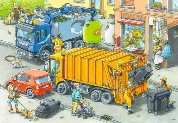 Müllabfuhr und Abschleppwagen – Ravensburger Puzzle 2x24 Teile