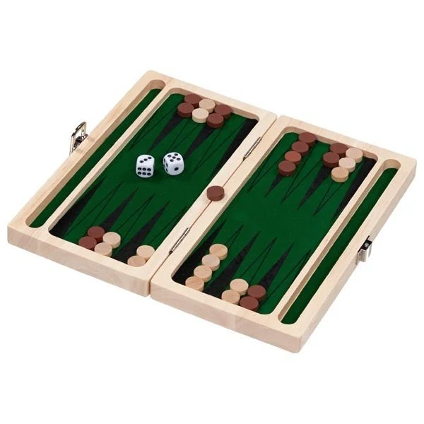 Backgammon Spiel aus Holz im Klappkästchen