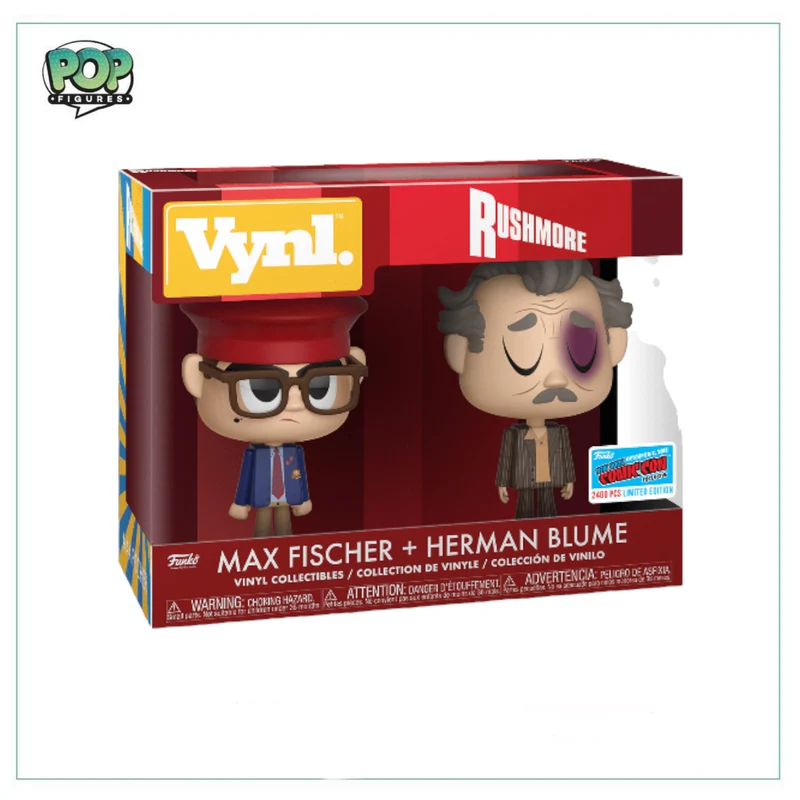 Max Fischer & Herman Blume 2 Pack Deluxe Vinyl! Rushmore, 2018 NYCC, 2,400pcs Limited Edition