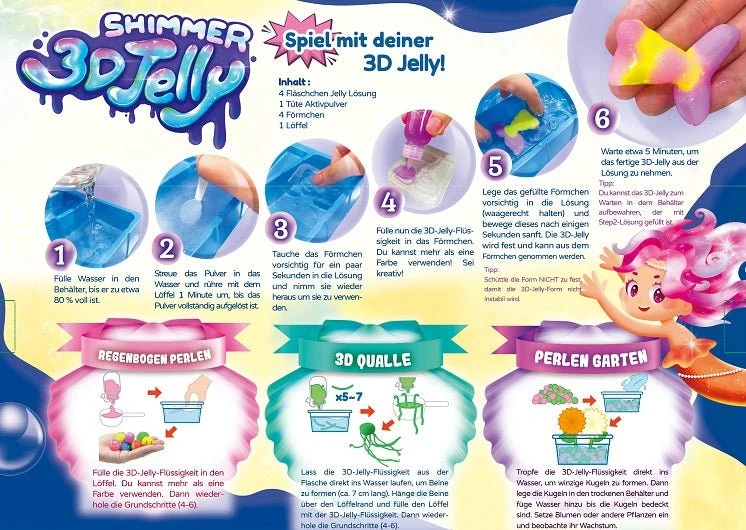 3D Jelly Shimmer – Bastelset mit 4 Glitzerfarben