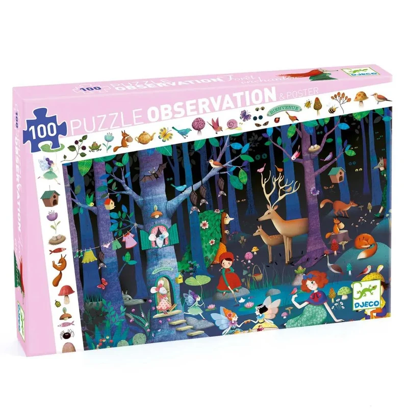 Wimmelpuzzle: Der verwunschene Wald - 100 Teile