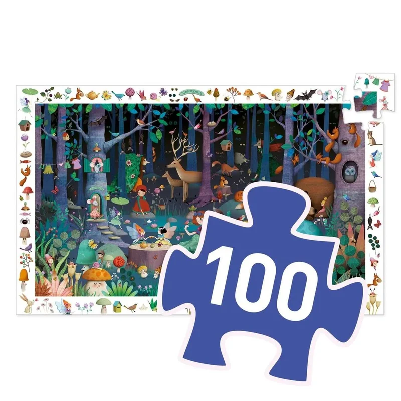 Wimmelpuzzle: Der verwunschene Wald - 100 Teile