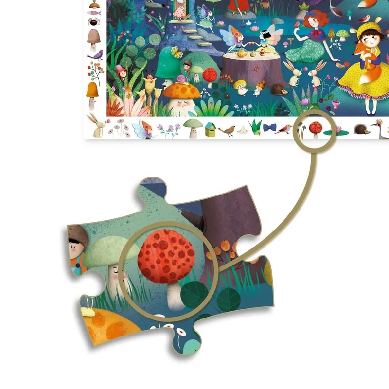 Wimmelpuzzle: Der verwunschene Wald - 100 Teile