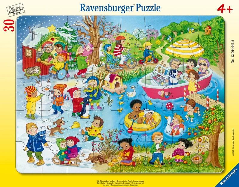 Kinderpuzzle ab 4 Jahren - Die Jahreszeiten am See - 40 Teile