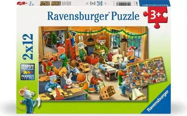 Puzzle Weihnachtswerkstatt – Kinderpuzzle 2×12 Teile