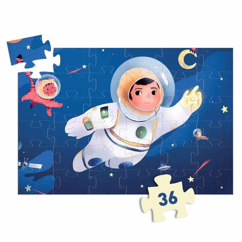 Djeco Puzzle Astronaut – 36-teiliges Weltraum-Puzzle