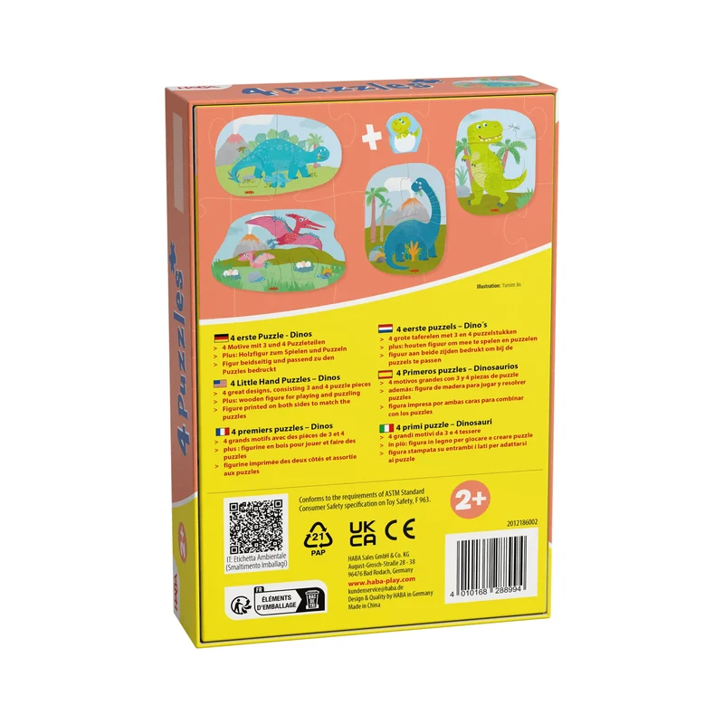 HABA 4 erste Puzzles – Dinos Lernpuzzle ab 2 Jahren