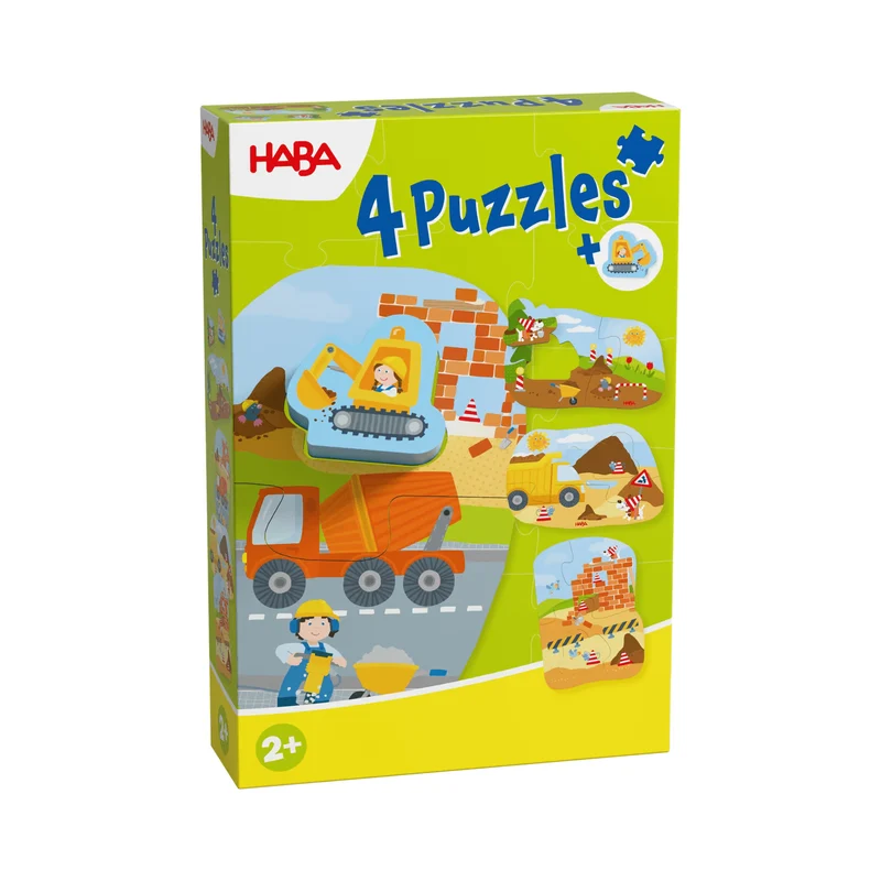 HABA 4 erste Puzzles – Baustelle Lernpuzzle ab 2 Jahren