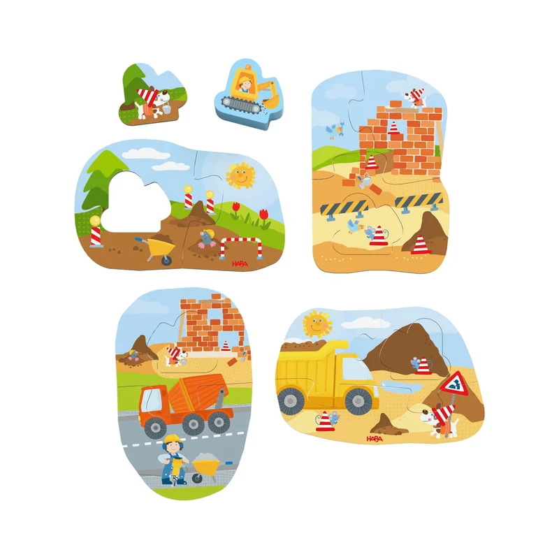 HABA 4 erste Puzzles – Baustelle Lernpuzzle ab 2 Jahren