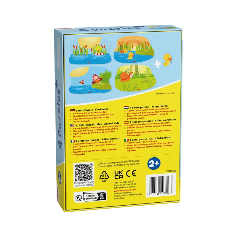HABA 4 erste Puzzles – Tierkinder Lernpuzzle ab 2 Jahren