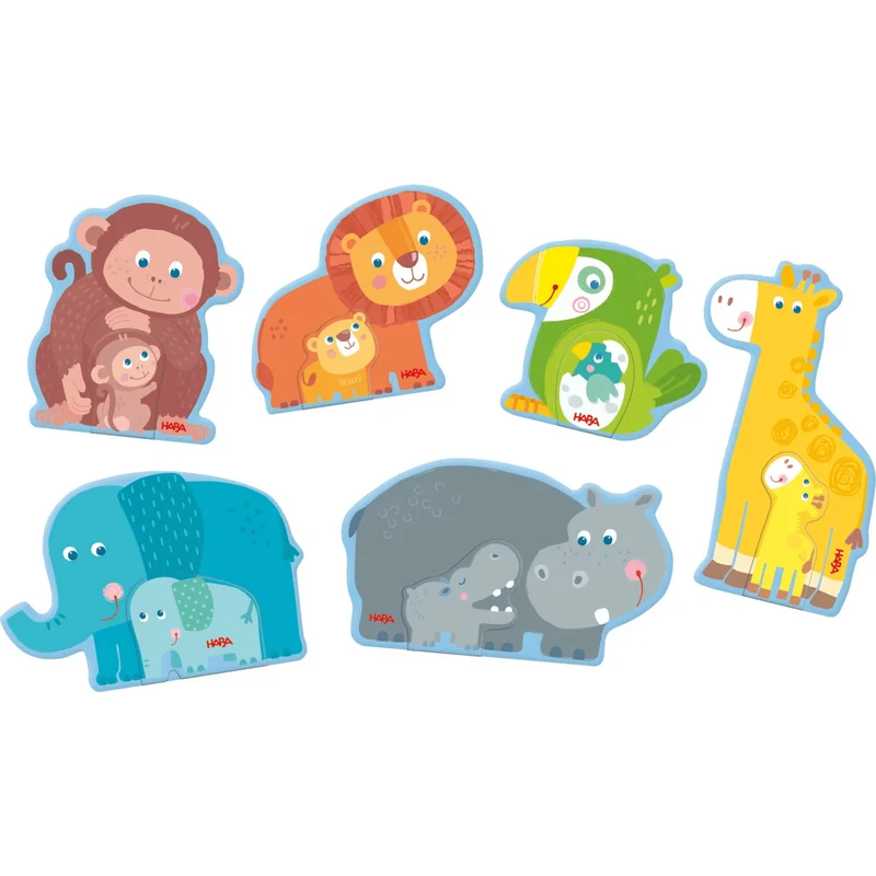 HABA 6 erste Puzzles – Tierfamilie Puzzle ab 2 Jahren