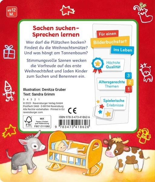 Mein erstes Sachen suchen: Frohe Weihnachten – Pappbilderbuch