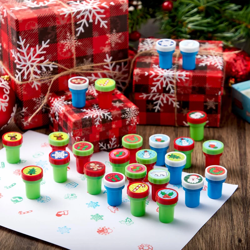 25 PCS Christmas Rubber Stamps for Kids Gift