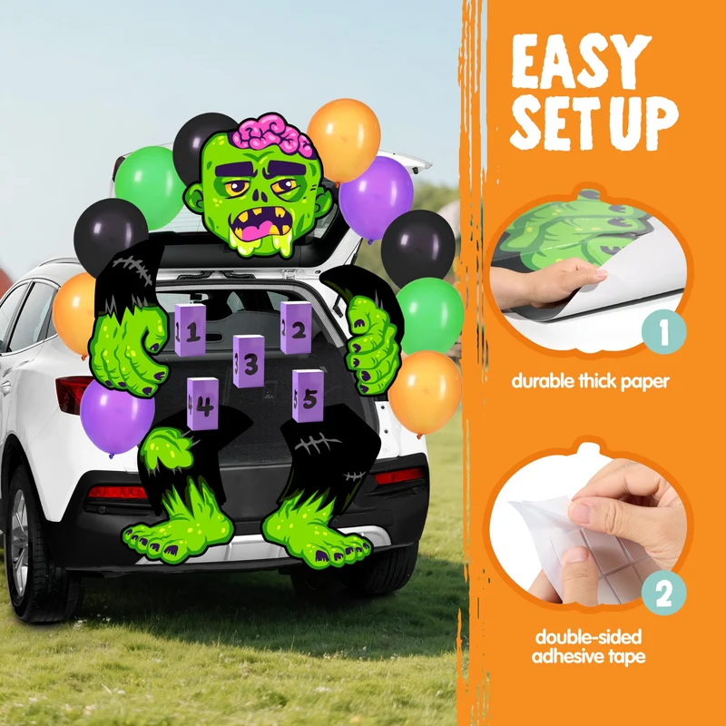 Halloween Trunk or Treat Kit Zombie Toss Game Theme Decorations