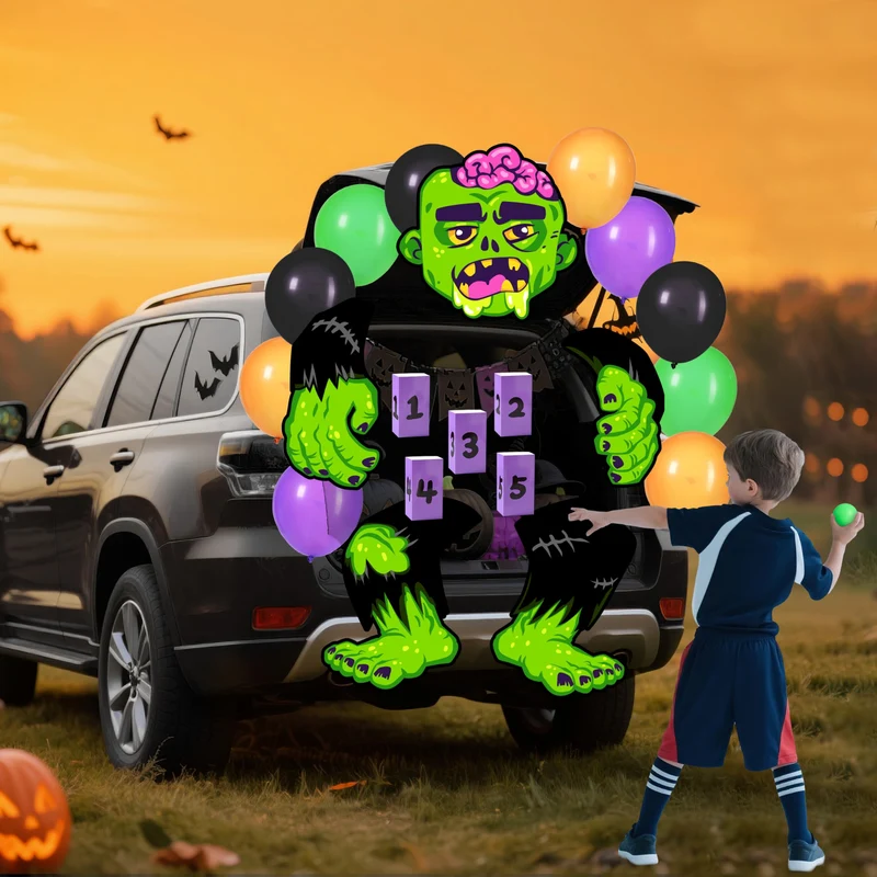Halloween Trunk or Treat Kit Zombie Toss Game Theme Decorations