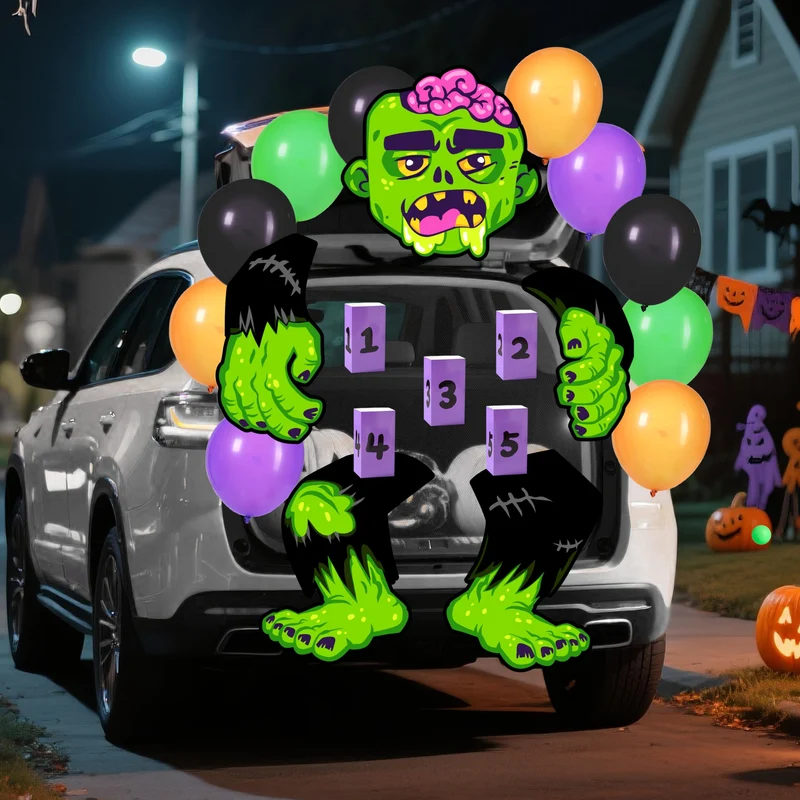 Halloween Trunk or Treat Kit Zombie Toss Game Theme Decorations