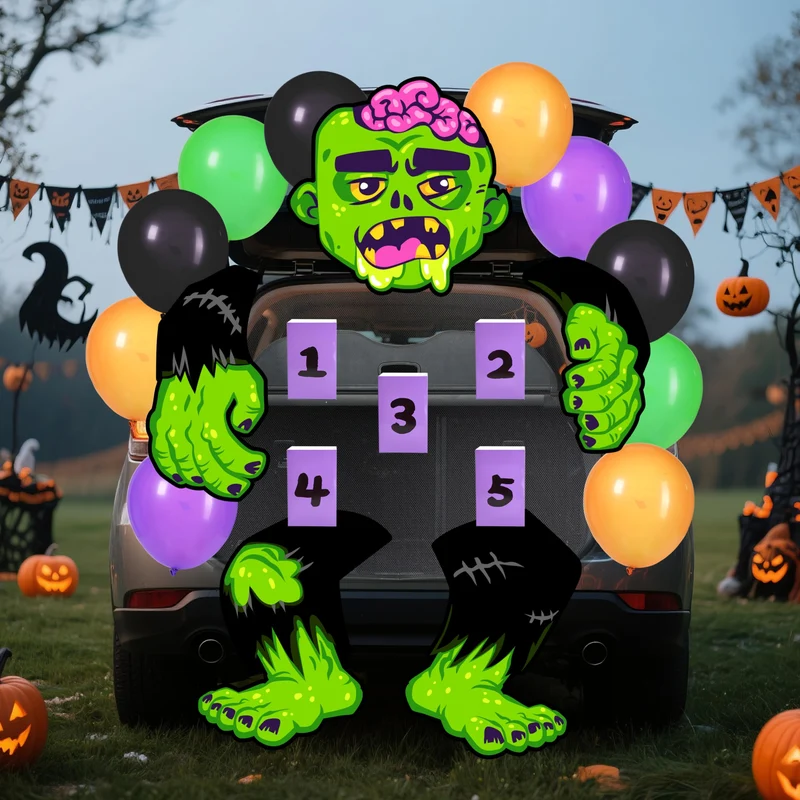 Halloween Trunk or Treat Kit Zombie Toss Game Theme Decorations
