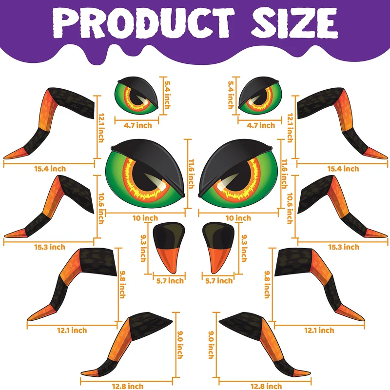 Halloween Trunk Or Treat Car Decorations Kit for SUV Spider Design