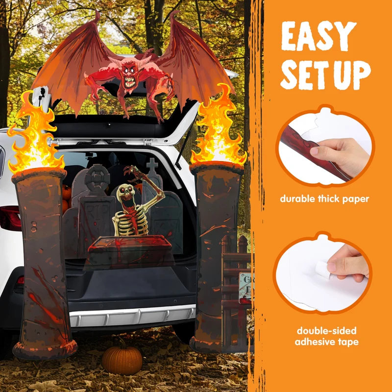 Halloween Cemetery Trunk or Treat Car Decorations Kit