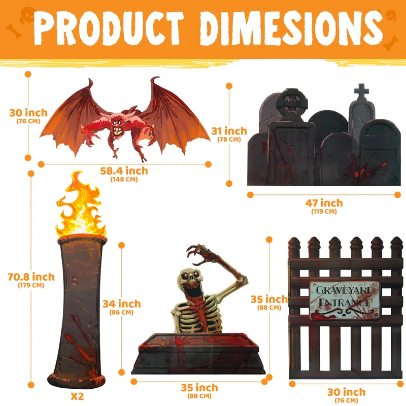 Halloween Cemetery Trunk or Treat Car Decorations Kit
