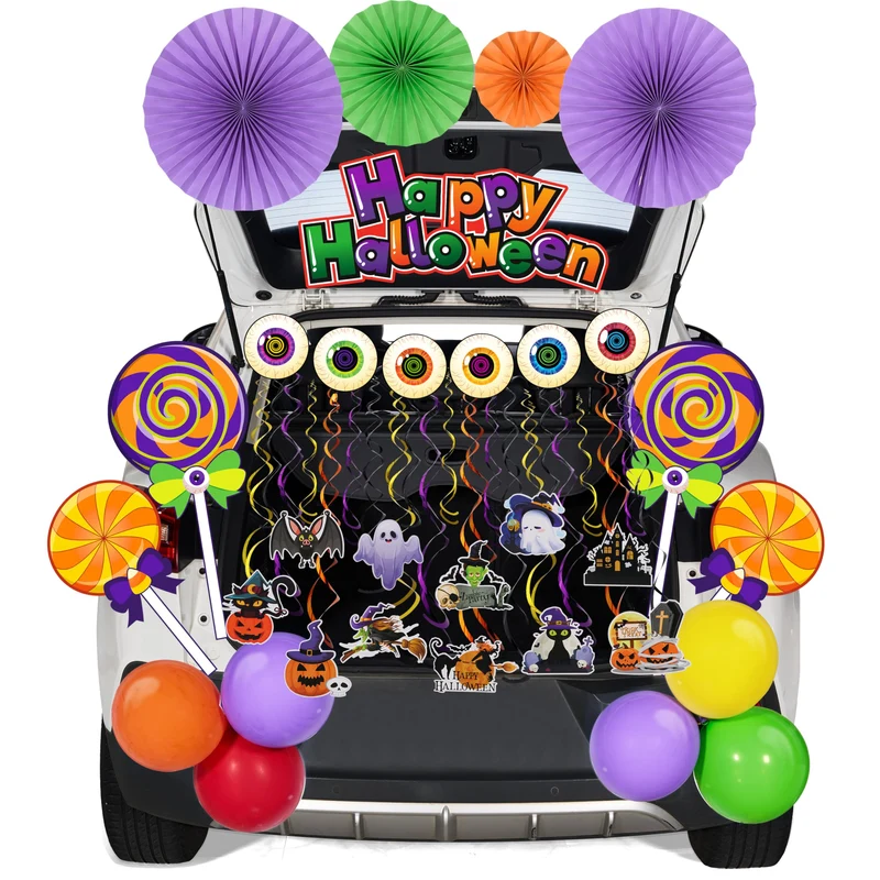 Lollipops Candy Halloween Trunk Or Treat Car Stickers Decor