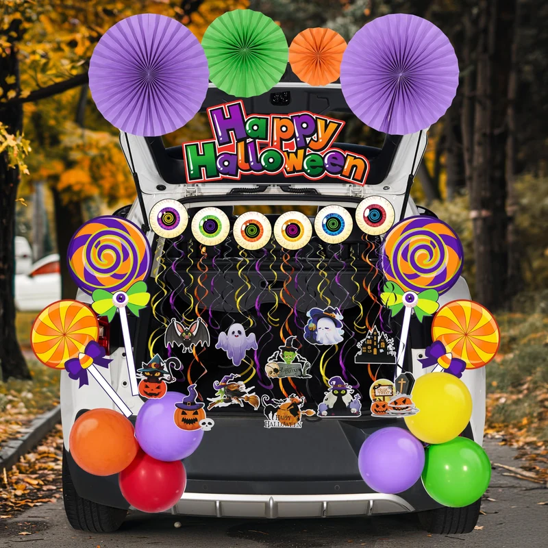 Lollipops Candy Halloween Trunk Or Treat Car Stickers Decor
