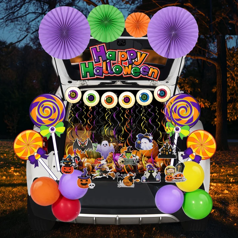 Lollipops Candy Halloween Trunk Or Treat Car Stickers Decor