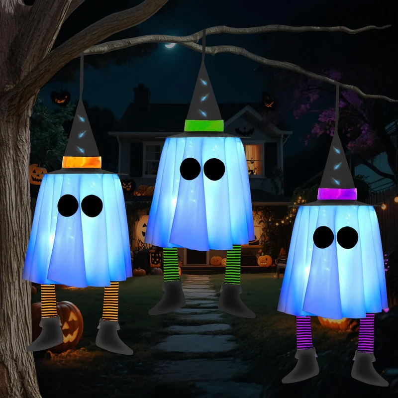 23.6'' 3PCS Halloween Hanging Ghosts Decorations Outdoor