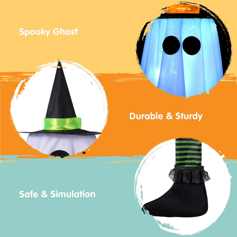 23.6'' 3PCS Halloween Hanging Ghosts Decorations Outdoor