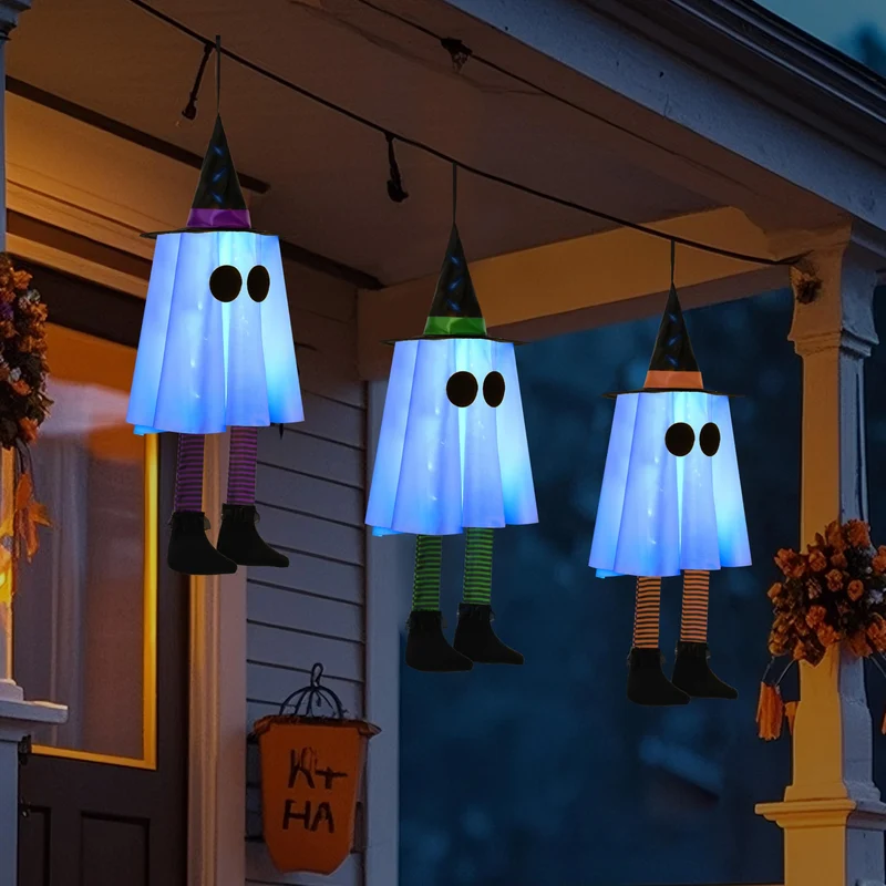 23.6'' 3PCS Halloween Hanging Ghosts Decorations Outdoor