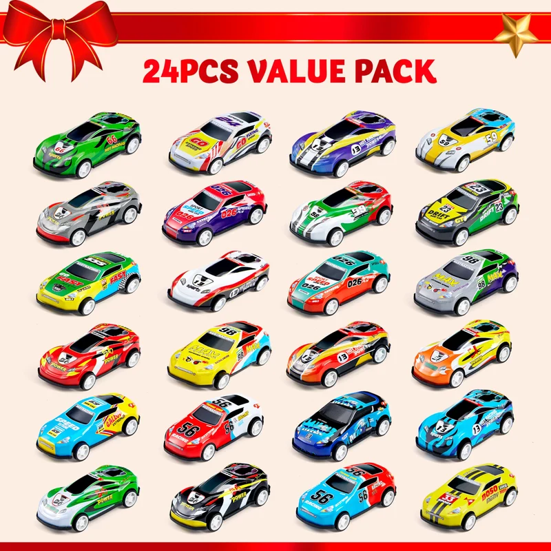 24 Days Christmas Advent Calendar Pull Back Vehicles