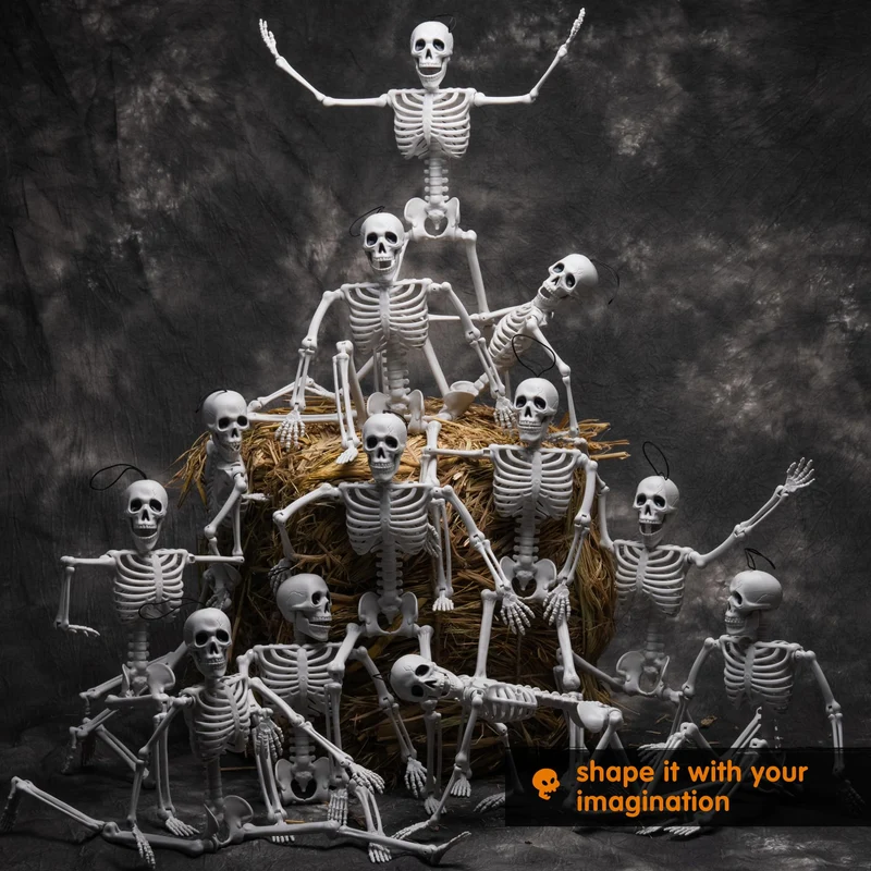 12 PCS 16" Halloween Skeleton Decor