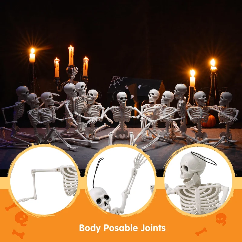 12 PCS 16" Halloween Skeleton Decor