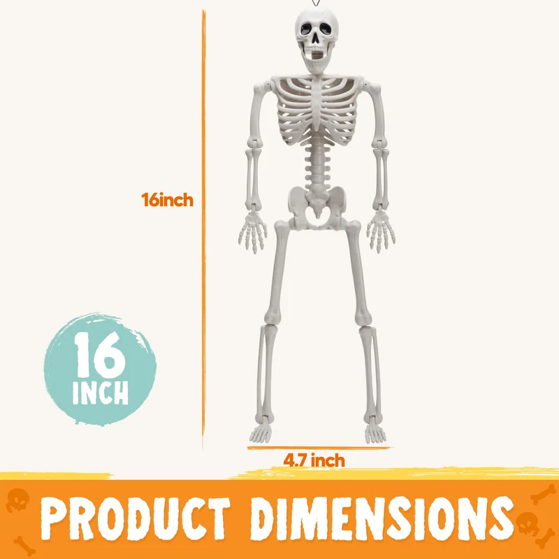 12 PCS 16" Halloween Skeleton Decor