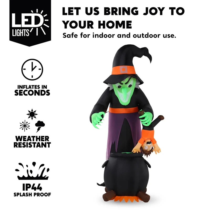7FT Halloween Witch Animated Inflatable Decoration