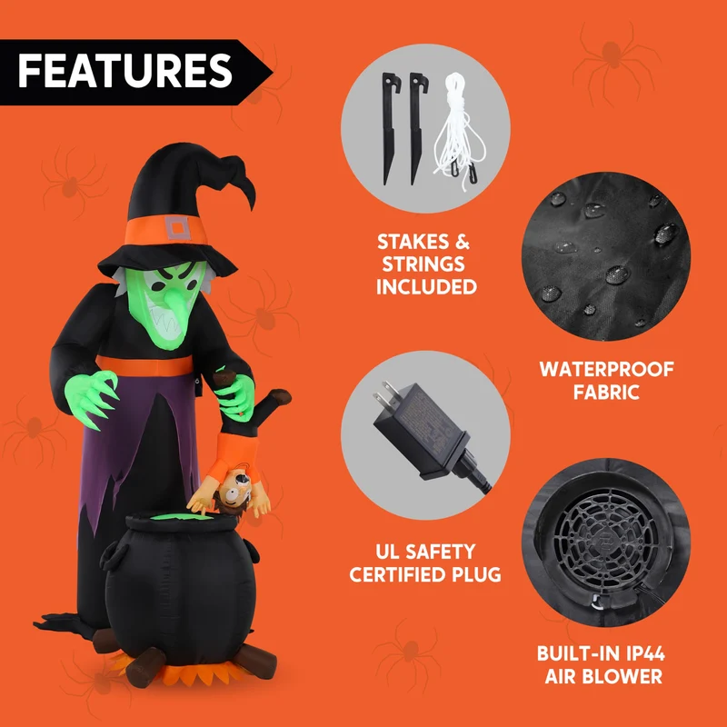 7FT Halloween Witch Animated Inflatable Decoration