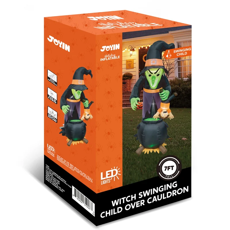 7FT Halloween Witch Animated Inflatable Decoration