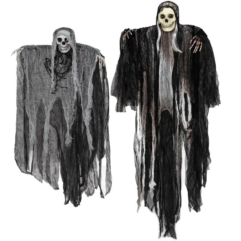 2 Pcs Halloween Hanging Grim Reaper Decorations Outdoor