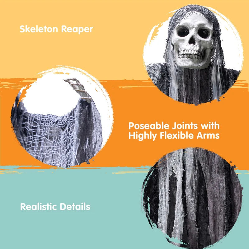 2 Pcs Halloween Hanging Grim Reaper Decorations Outdoor