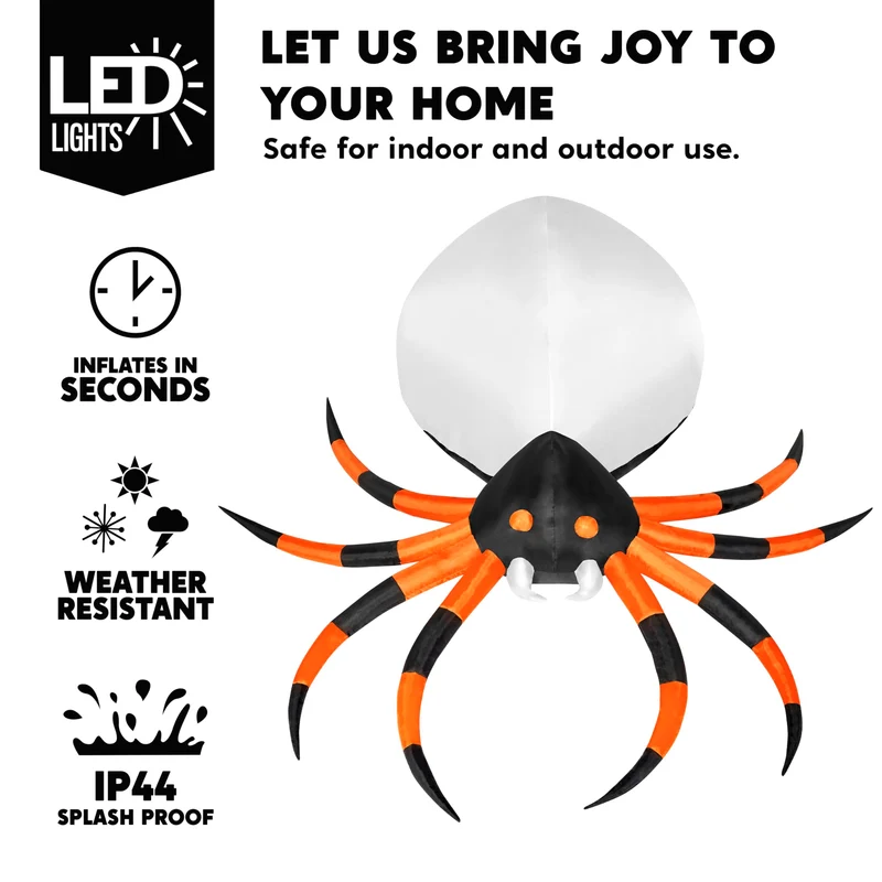 8 FT Halloween Inflatable Giant Spider Outdoor Decorations