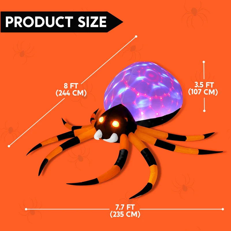 8 FT Halloween Inflatable Giant Spider Outdoor Decorations