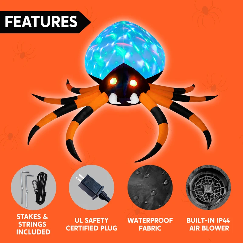 8 FT Halloween Inflatable Giant Spider Outdoor Decorations