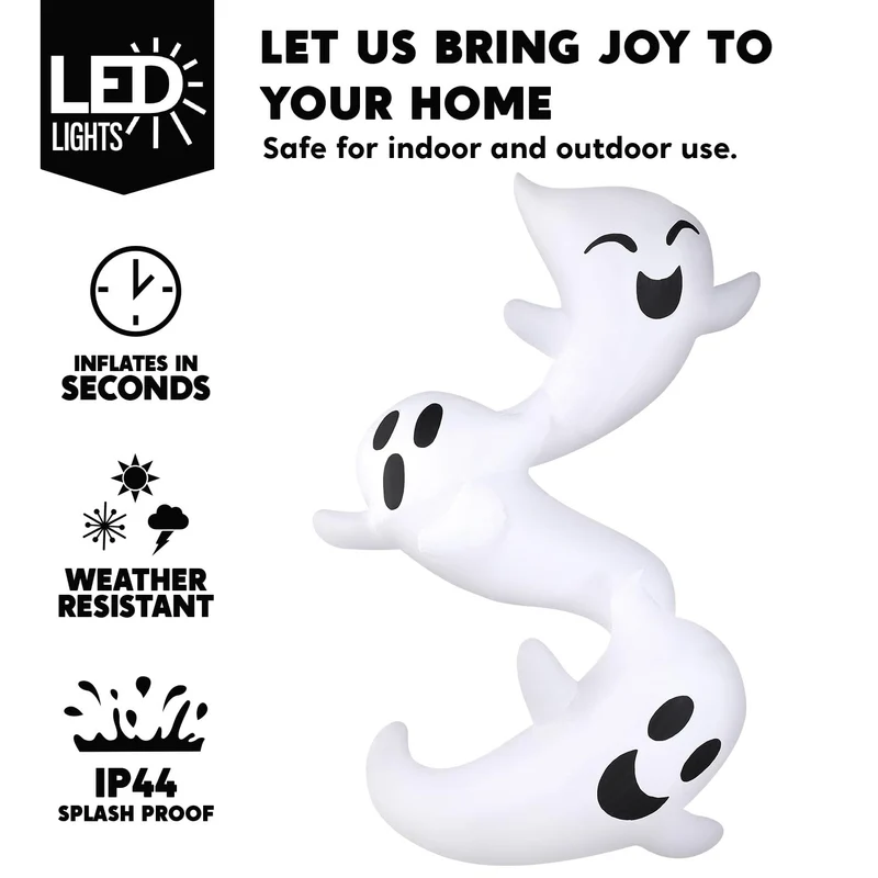 8ft Inflatable Ghosts Hugging Tree