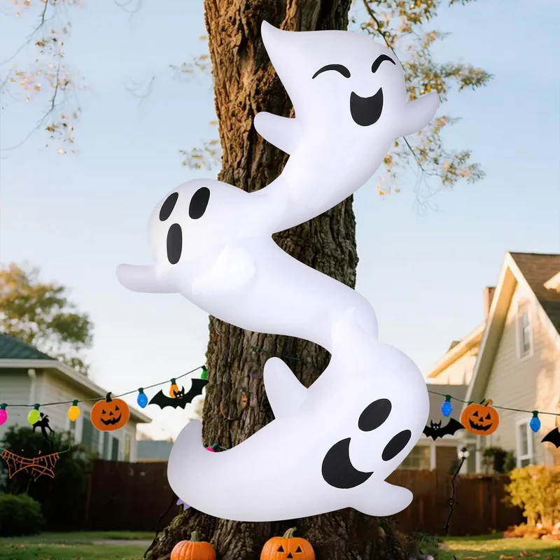 8ft Inflatable Ghosts Hugging Tree