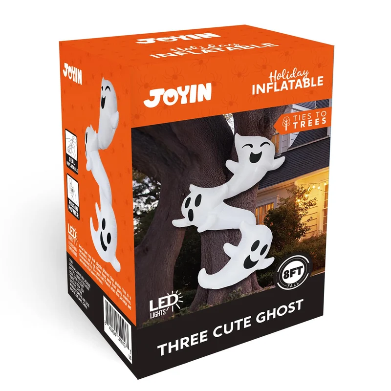 8ft Inflatable Ghosts Hugging Tree