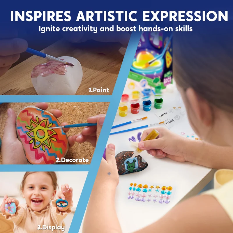 Rock Painting Kit- Glow in The Dark Rock Kit for Kids